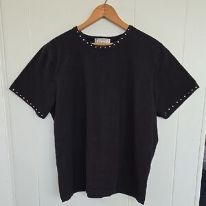 JENNIFER MOORE Black Studded wom Shirt